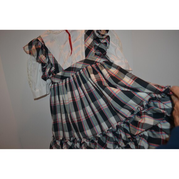 Vintage Girls Dress 1960s Full Swing Ruffles and Bow - Picture 3 of 6
